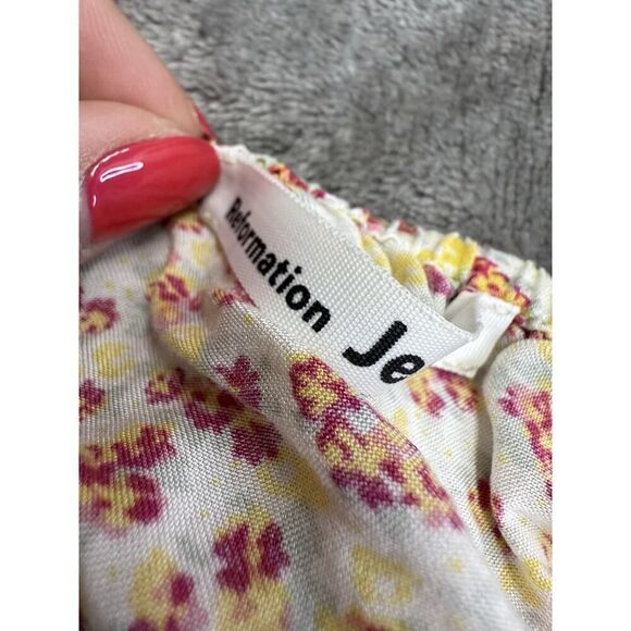 Reformation Lenny Top Carnation Ditsy Floral Square Neck Cinch Waist Blouse XS - Picture 12 of 13